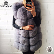 Load image into Gallery viewer, FURSARCAR Real Natural Fur Vest Women Fox Fur Coat 2025 New Luxury Female Fur Jacket Warm Thick Long Winter Fur Vest Waistcoat