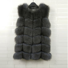 Load image into Gallery viewer, FURSARCAR Real Natural Fur Vest Women Fox Fur Coat 2025 New Luxury Female Fur Jacket Warm Thick Long Winter Fur Vest Waistcoat
