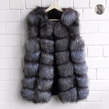Load image into Gallery viewer, FURSARCAR Real Natural Fur Vest Women Fox Fur Coat 2025 New Luxury Female Fur Jacket Warm Thick Long Winter Fur Vest Waistcoat