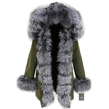 Load image into Gallery viewer, OFTBUY 2025 fashion winter jacket women real fur coat natural real fox fur collar loose long parkas big fur outerwear Detachable