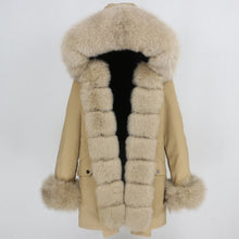 Load image into Gallery viewer, OFTBUY 2025 fashion winter jacket women real fur coat natural real fox fur collar loose long parkas big fur outerwear Detachable