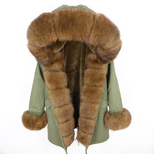 Load image into Gallery viewer, OFTBUY 2025 fashion winter jacket women real fur coat natural real fox fur collar loose long parkas big fur outerwear Detachable