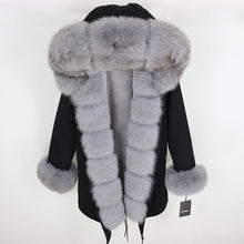Load image into Gallery viewer, OFTBUY 2025 fashion winter jacket women real fur coat natural real fox fur collar loose long parkas big fur outerwear Detachable