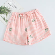 Load image into Gallery viewer, Summer Women Sleep Shorts Cotton Gauze Pajamas Pants Printing Sleep Bottoms Sleep Wear Sleeping Womens Lounge Wear Sleepwear