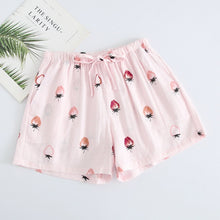 Load image into Gallery viewer, Summer Women Sleep Shorts Cotton Gauze Pajamas Pants Printing Sleep Bottoms Sleep Wear Sleeping Womens Lounge Wear Sleepwear