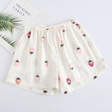 Load image into Gallery viewer, Summer Women Sleep Shorts Cotton Gauze Pajamas Pants Printing Sleep Bottoms Sleep Wear Sleeping Womens Lounge Wear Sleepwear
