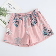 Load image into Gallery viewer, Summer Women Sleep Shorts Cotton Gauze Pajamas Pants Printing Sleep Bottoms Sleep Wear Sleeping Womens Lounge Wear Sleepwear