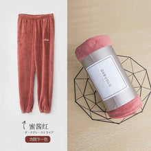 Load image into Gallery viewer, Winter Flannel Sleep Bottoms Long Pants Thick Warm Casual Home Wear Casual Pyjama Trousers Soft Loose Trouser Sleepwear