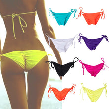Load image into Gallery viewer, Swimwear Women Briefs Bikini Bottom Side Ties Brazilian Thong Swimsuit Classic Bottoms Biquini Swim Short Ladies Swimsuit 8Color