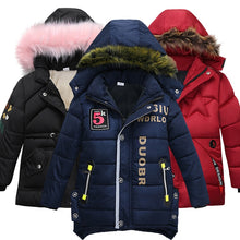 Load image into Gallery viewer, 3-6 year Children's clothing children's coat Winter style letter print warm jacket Boys cotton hooded jacket