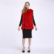 Load image into Gallery viewer, FURSARCAR Real Natural Fur Vest Women Fox Fur Coat 2025 New Luxury Female Fur Jacket Warm Thick Long Winter Fur Vest Waistcoat
