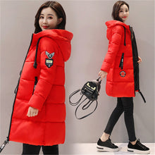 Load image into Gallery viewer, Parka Women 2025 New Winter Down jacket Women Coat Long Hooded Outwear Female Parka Thick Cotton Padded Female Basic Coats LU666