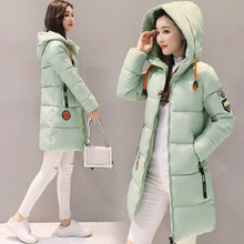 Load image into Gallery viewer, Parka Women 2025 New Winter Down jacket Women Coat Long Hooded Outwear Female Parka Thick Cotton Padded Female Basic Coats LU666