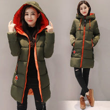 Load image into Gallery viewer, Parka Women 2025 New Winter Down jacket Women Coat Long Hooded Outwear Female Parka Thick Cotton Padded Female Basic Coats LU666