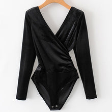 Load image into Gallery viewer, SheMujerSky Long Sleeve Bodysuit Women Backless Jumpsuits Black White Body femme monos cortos de mujer 2025