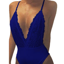 Load image into Gallery viewer, ZANZEA Summer Fashion Sexy Rompers Women Jumpsuit Deep V Neck Sleeveless Spaghetti Strap Backless Playsuits Lace Solid Bodysuits
