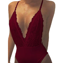 Load image into Gallery viewer, ZANZEA Summer Fashion Sexy Rompers Women Jumpsuit Deep V Neck Sleeveless Spaghetti Strap Backless Playsuits Lace Solid Bodysuits