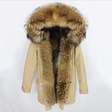 Load image into Gallery viewer, OFTBUY 2025 Winter Jacket Women Long Parka Real Fox Fur Coat Natural Raccoon Fur Collar Hood Thick Warm Streetwear Parkas New