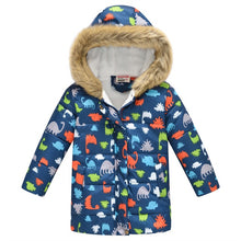 Load image into Gallery viewer, Winter Girls Warm Down Jackets Kids Fashion Printed Thick Outerwear Children Clothing Autumn Baby Girls Cute Jacket Hooded Coats