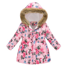 Load image into Gallery viewer, Winter Girls Warm Down Jackets Kids Fashion Printed Thick Outerwear Children Clothing Autumn Baby Girls Cute Jacket Hooded Coats