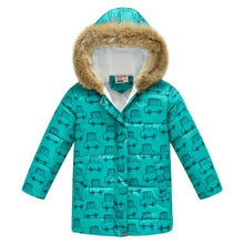 Load image into Gallery viewer, Winter Girls Warm Down Jackets Kids Fashion Printed Thick Outerwear Children Clothing Autumn Baby Girls Cute Jacket Hooded Coats