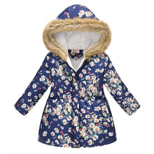 Load image into Gallery viewer, Winter Girls Warm Down Jackets Kids Fashion Printed Thick Outerwear Children Clothing Autumn Baby Girls Cute Jacket Hooded Coats