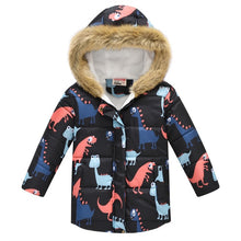 Load image into Gallery viewer, Winter Girls Warm Down Jackets Kids Fashion Printed Thick Outerwear Children Clothing Autumn Baby Girls Cute Jacket Hooded Coats