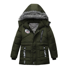 Load image into Gallery viewer, 3-6 year Children's clothing children's coat Winter style letter print warm jacket Boys cotton hooded jacket