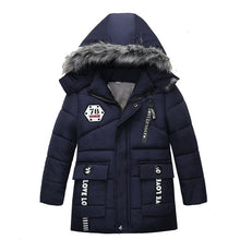 Load image into Gallery viewer, 3-6 year Children's clothing children's coat Winter style letter print warm jacket Boys cotton hooded jacket