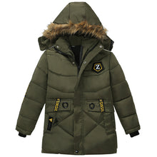 Load image into Gallery viewer, 3-6 year Children's clothing children's coat Winter style letter print warm jacket Boys cotton hooded jacket