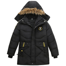 Load image into Gallery viewer, 3-6 year Children's clothing children's coat Winter style letter print warm jacket Boys cotton hooded jacket