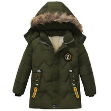 Load image into Gallery viewer, 3-6 year Children's clothing children's coat Winter style letter print warm jacket Boys cotton hooded jacket