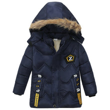 Load image into Gallery viewer, 3-6 year Children's clothing children's coat Winter style letter print warm jacket Boys cotton hooded jacket