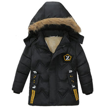 Load image into Gallery viewer, 3-6 year Children's clothing children's coat Winter style letter print warm jacket Boys cotton hooded jacket