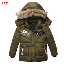 Load image into Gallery viewer, 3-6 year Children's clothing children's coat Winter style letter print warm jacket Boys cotton hooded jacket