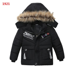 Load image into Gallery viewer, 3-6 year Children's clothing children's coat Winter style letter print warm jacket Boys cotton hooded jacket