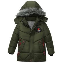 Load image into Gallery viewer, 3-6 year Children's clothing children's coat Winter style letter print warm jacket Boys cotton hooded jacket
