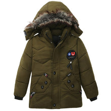 Load image into Gallery viewer, 3-6 year Children's clothing children's coat Winter style letter print warm jacket Boys cotton hooded jacket