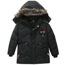 Load image into Gallery viewer, 3-6 year Children's clothing children's coat Winter style letter print warm jacket Boys cotton hooded jacket