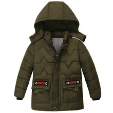 Load image into Gallery viewer, 3-6 year Children's clothing children's coat Winter style letter print warm jacket Boys cotton hooded jacket