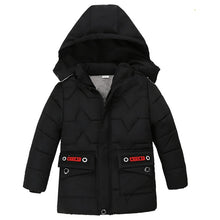 Load image into Gallery viewer, 3-6 year Children's clothing children's coat Winter style letter print warm jacket Boys cotton hooded jacket