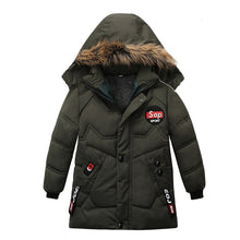 Load image into Gallery viewer, 3-6 year Children's clothing children's coat Winter style letter print warm jacket Boys cotton hooded jacket