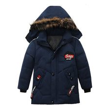Load image into Gallery viewer, 3-6 year Children's clothing children's coat Winter style letter print warm jacket Boys cotton hooded jacket