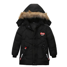 Load image into Gallery viewer, 3-6 year Children's clothing children's coat Winter style letter print warm jacket Boys cotton hooded jacket