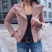 Load image into Gallery viewer, Plus Size Women Ladies Winter And AutumnJacket New Arrival Retro Rivet Zipper Up Bomber Jacket Casual Coat Outwear Feminine Coat
