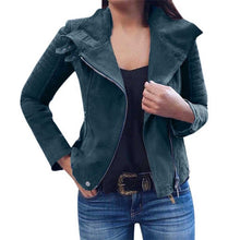 Load image into Gallery viewer, Plus Size Women Ladies Winter And AutumnJacket New Arrival Retro Rivet Zipper Up Bomber Jacket Casual Coat Outwear Feminine Coat