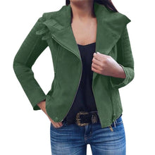 Load image into Gallery viewer, Plus Size Women Ladies Winter And AutumnJacket New Arrival Retro Rivet Zipper Up Bomber Jacket Casual Coat Outwear Feminine Coat