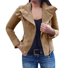 Load image into Gallery viewer, Plus Size Women Ladies Winter And AutumnJacket New Arrival Retro Rivet Zipper Up Bomber Jacket Casual Coat Outwear Feminine Coat