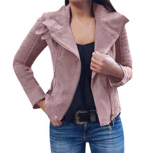 Load image into Gallery viewer, Plus Size Women Ladies Winter And AutumnJacket New Arrival Retro Rivet Zipper Up Bomber Jacket Casual Coat Outwear Feminine Coat