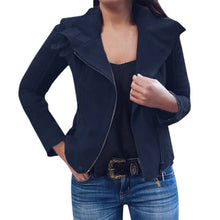 Load image into Gallery viewer, Plus Size Women Ladies Winter And AutumnJacket New Arrival Retro Rivet Zipper Up Bomber Jacket Casual Coat Outwear Feminine Coat